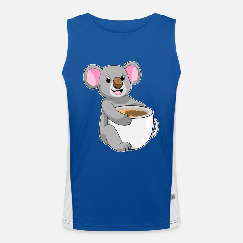 Koala avec tasse de café Débardeur respirant contrasté Homme 