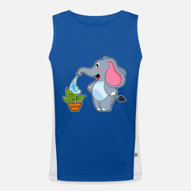 Éléphant avec plante Débardeur respirant contrasté Homme 