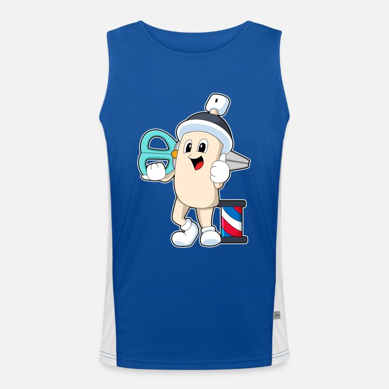 Laque de coiffure comme coiffeur avec des ciseaux Débardeur respirant contrasté Homme 