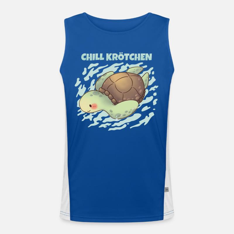 Chill Krötchen Schildkröte Chillen Turtle Relax Funktionelles Kontrast-Tank Top für Männer 