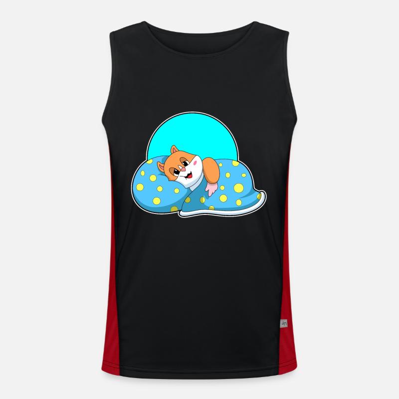 Hamsters sleeping with blankets - Men's Functional Contrast Tank Top  - black/red