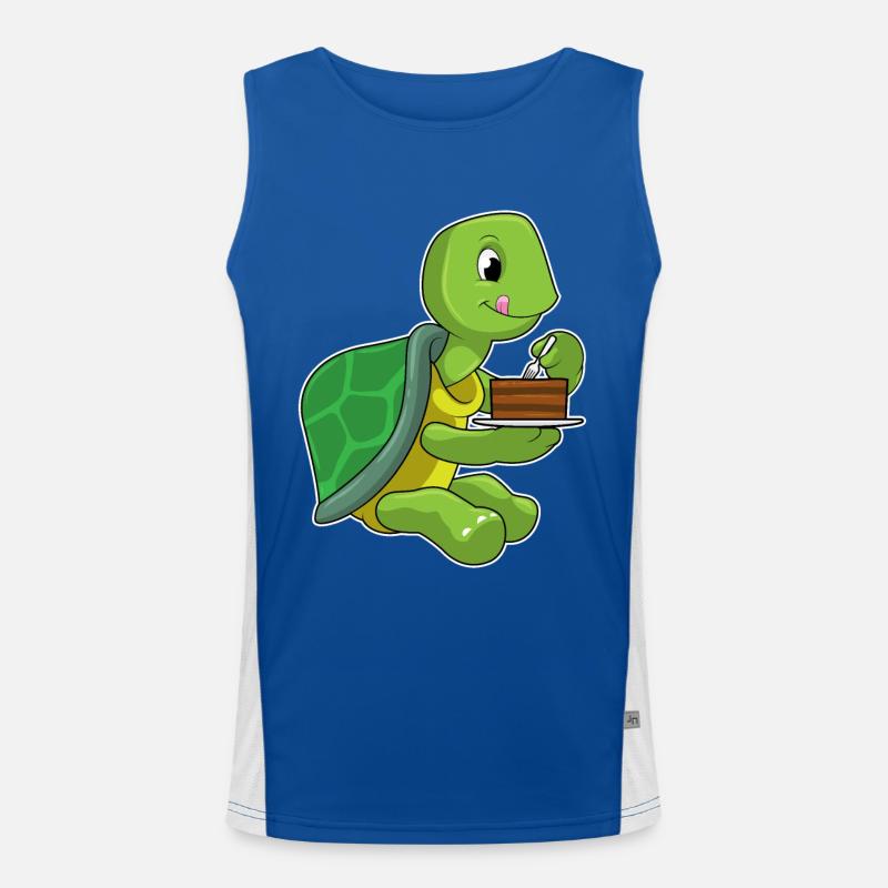Turtle with cake Men's Functional Contrast Tank Top 