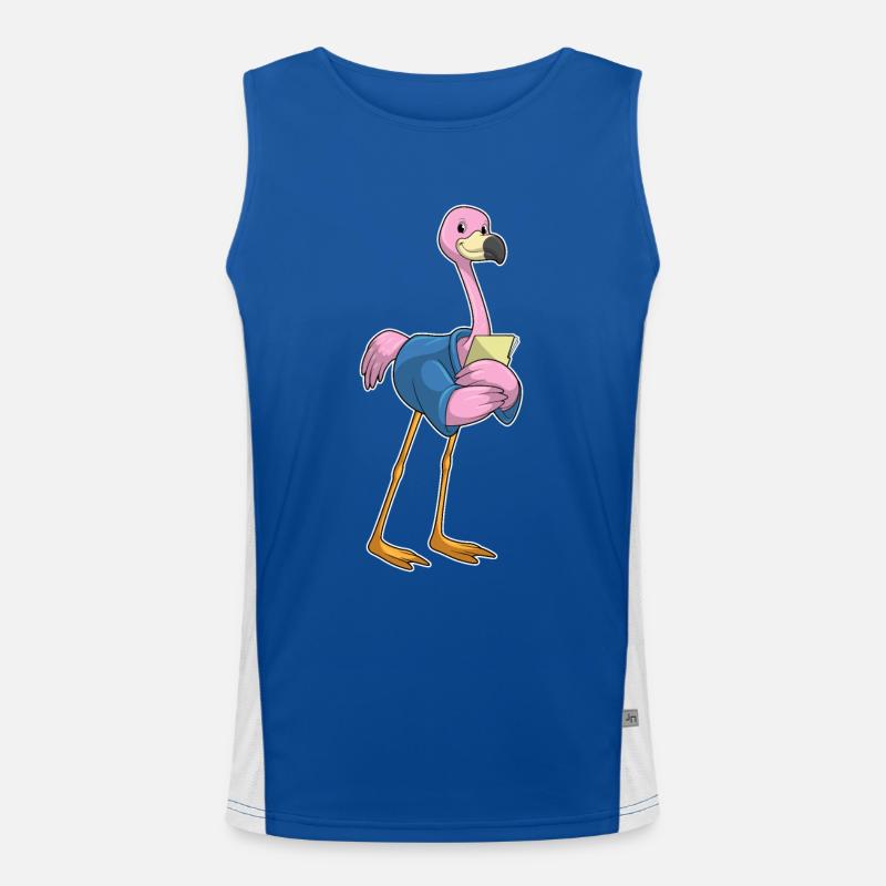 Flamingo en secrétaire avec bloc-notes Débardeur respirant contrasté Homme 