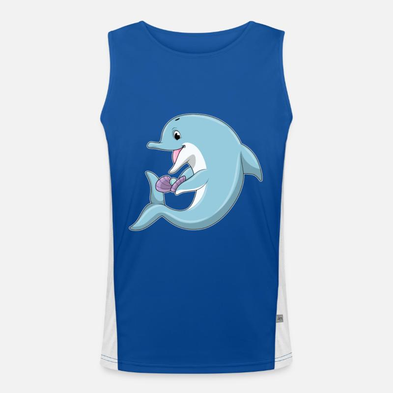 Delfin mit Perle Funktionelles Kontrast-Tank Top für Männer 