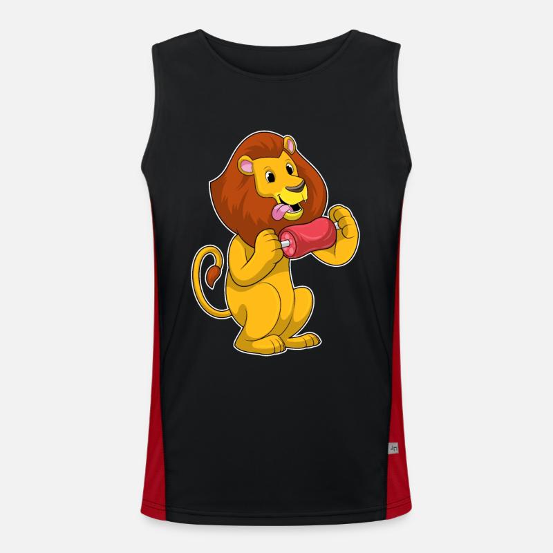 Lion with meat - Men's Functional Contrast Tank Top  - black/red