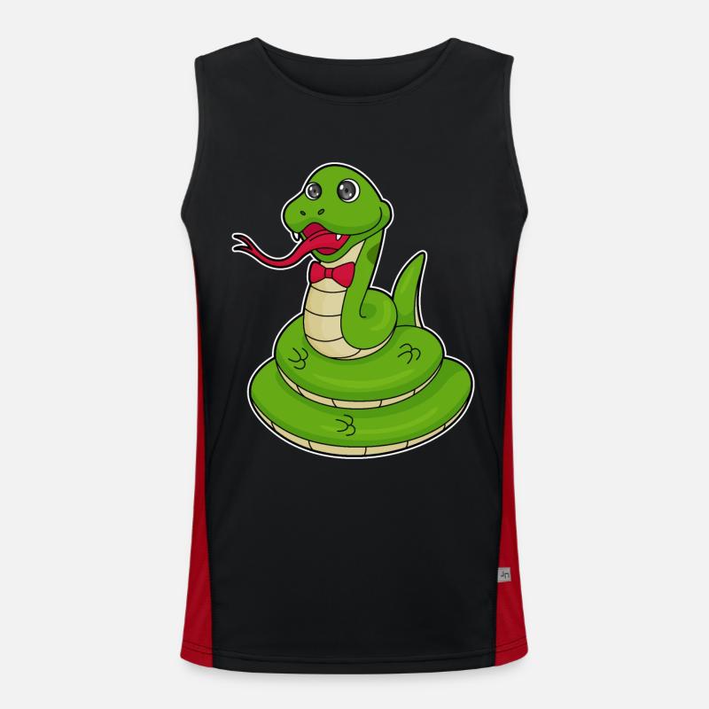 Snake with loop - Men's Functional Contrast Tank Top  - black/red
