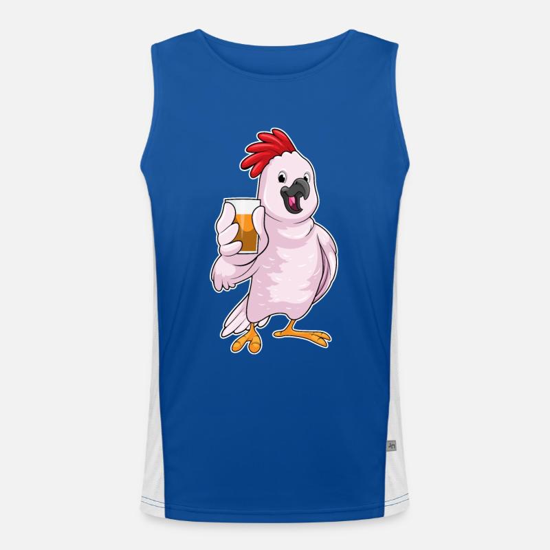 Papagei mit Saft Funktionelles Kontrast-Tank Top für Männer 