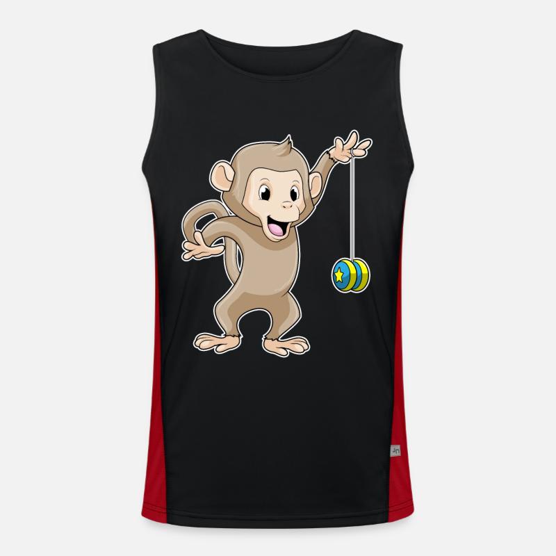 Monkey with Jojo - Men's Functional Contrast Tank Top - black/red