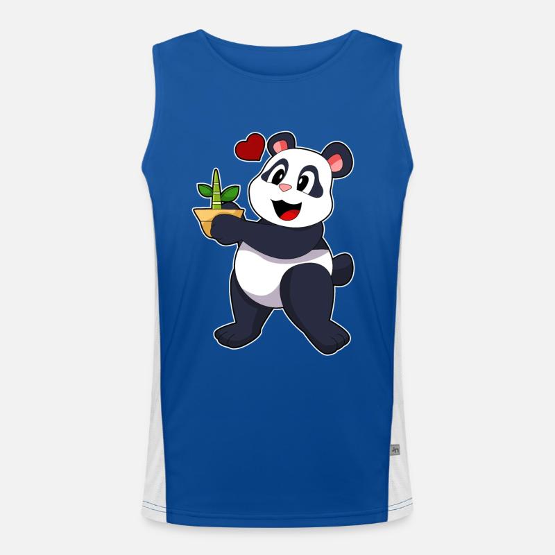 Panda à la fleur de bambou Débardeur respirant contrasté Homme 