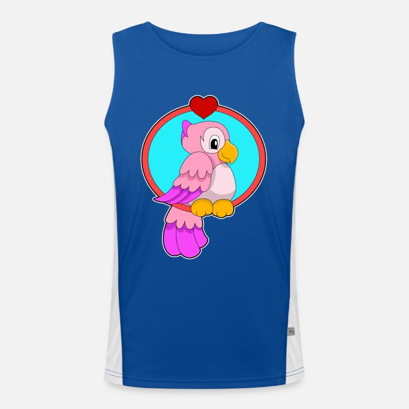 Papagei mit Herz Funktionelles Kontrast-Tank Top für Männer 