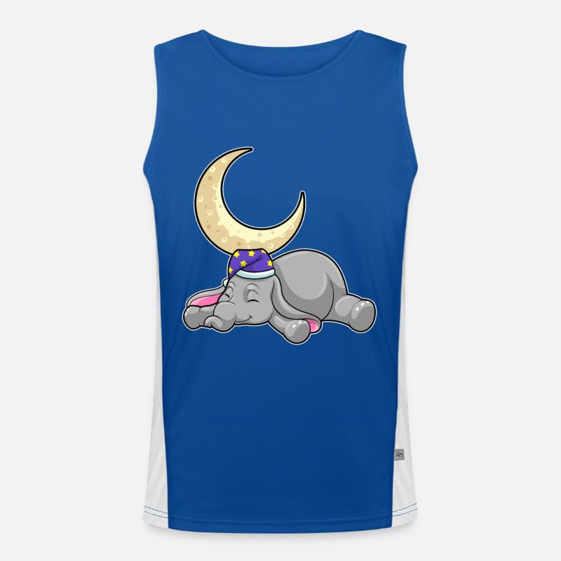 Éléphant avec lune Débardeur respirant contrasté Homme 