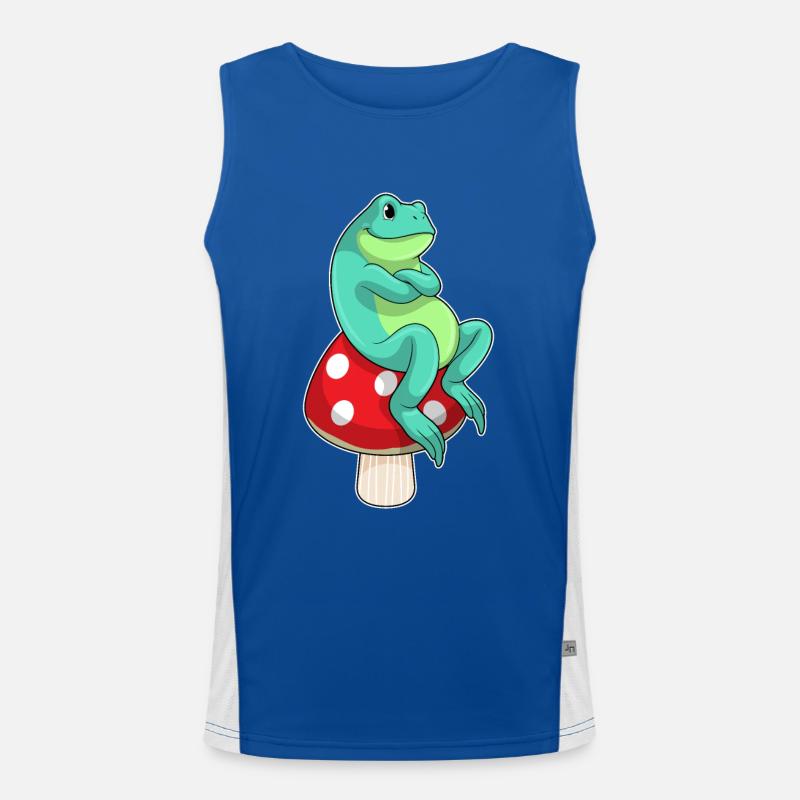 Frosch mit Pilz Funktionelles Kontrast-Tank Top für Männer 