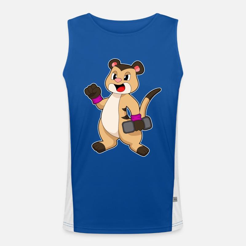 Erdmännchen mit Kurzhantel Funktionelles Kontrast-Tank Top für Männer 
