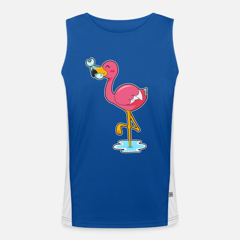 Flamant rose au poisson Débardeur respirant contrasté Homme 