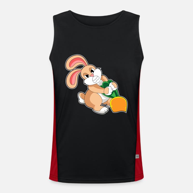 Rabbit with carrot - Men's Functional Contrast Tank Top  - black/red