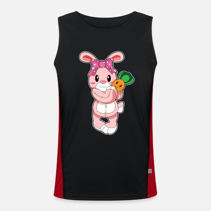 Rabbit as a toy - Men's Functional Contrast Tank Top  - black/red
