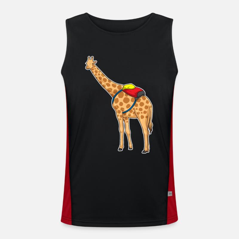Giraffe Backpack - Men's Functional Contrast Tank Top  - black/red
