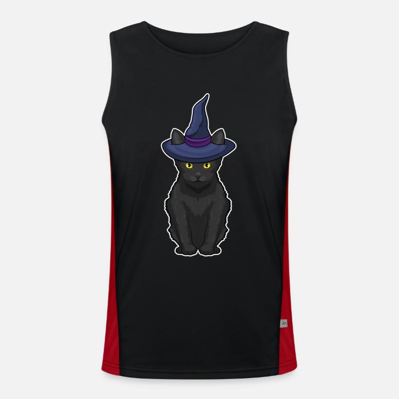 Cat Witch - Men's Functional Contrast Tank Top  - black/red