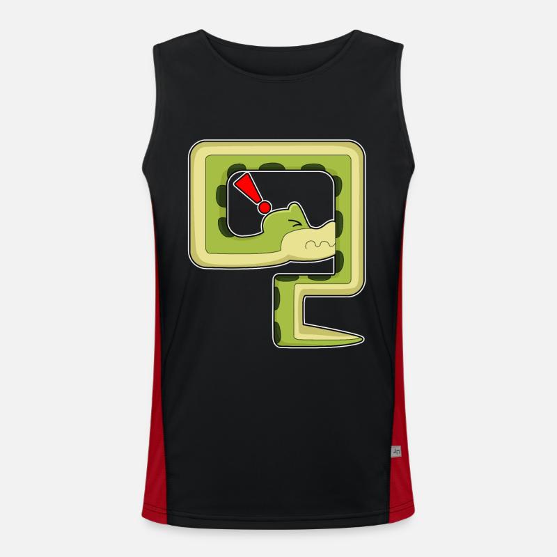 Snake Game - Men's Functional Contrast Tank Top  - black/red
