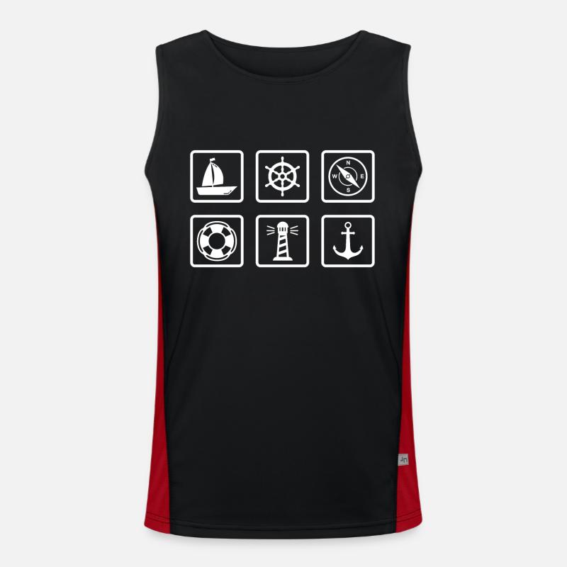 nautical navigation gift sailor sail Men's Functional Contrast Tank Top 