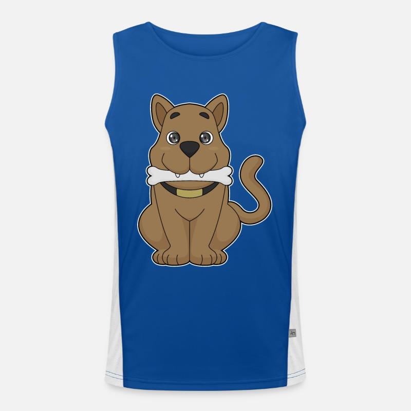 Hund Knochen Funktionelles Kontrast-Tank Top für Männer 