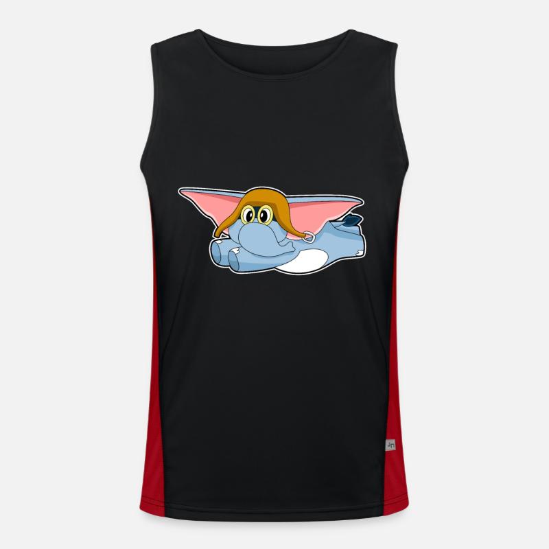 Elephant Pilot Pilot Cap - Men's Functional Contrast Tank Top  - black/red