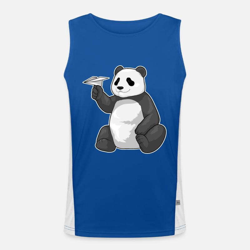 Panda Papierflieger Funktionelles Kontrast-Tank Top für Männer 