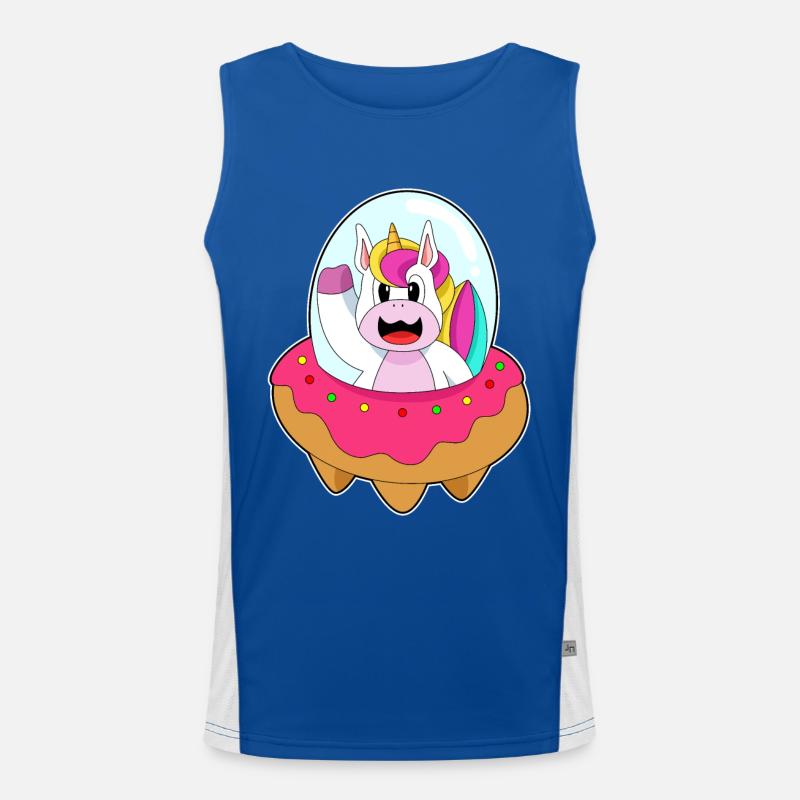 Einhorn Raumschiff Funktionelles Kontrast-Tank Top für Männer 