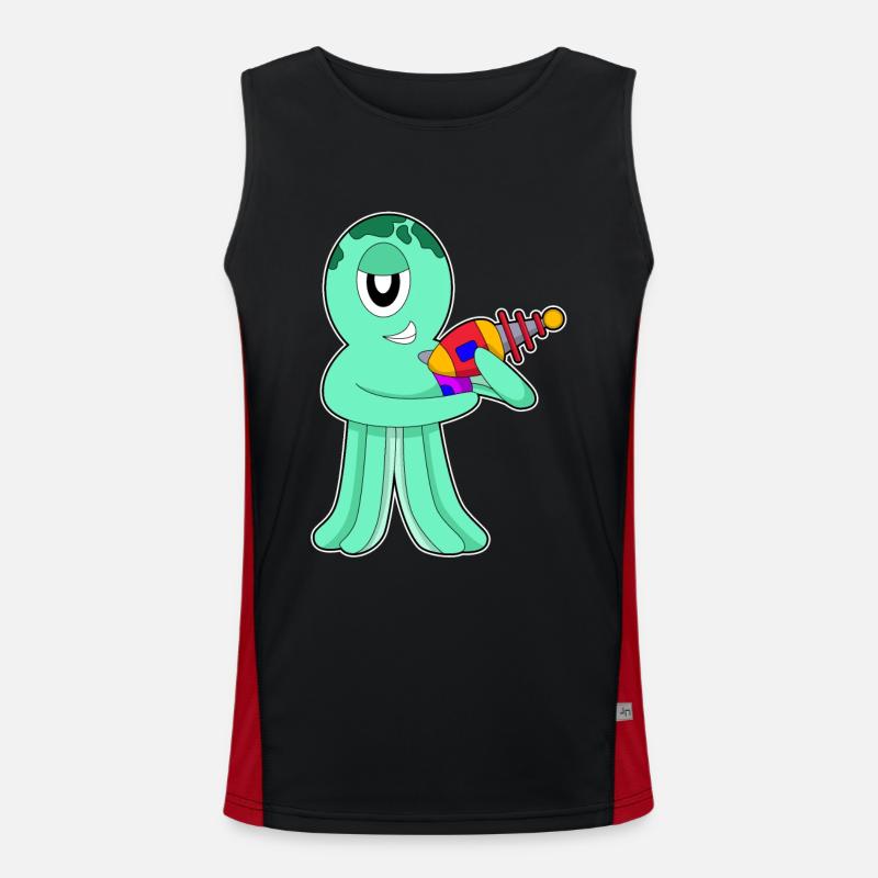 Octopus Alien - Men's Functional Contrast Tank Top  - black/red