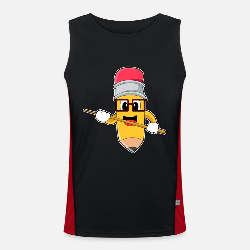 Pencil Teacher Pointer - Men's Functional Contrast Tank Top  - black/red
