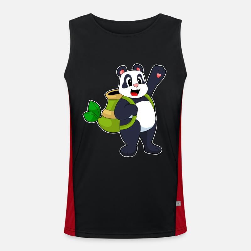 Panda Bamboo Backpack - Men's Functional Contrast Tank Top  - black/red