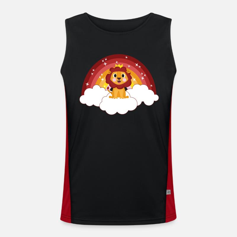 Rainbow Lions King Clouds Stars Gift Idea Men's Functional Contrast Tank Top 
