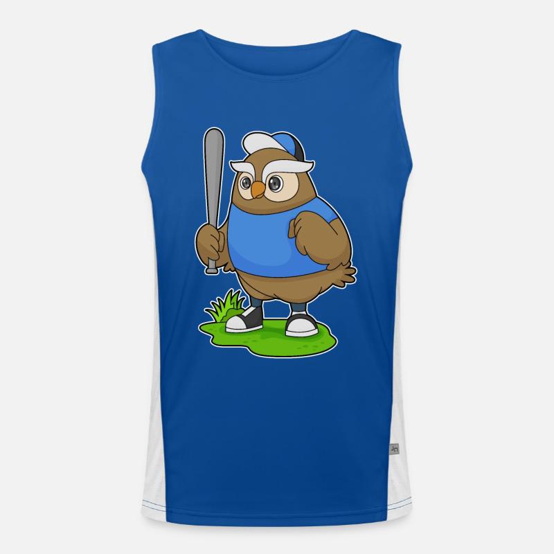 Eule Baseball Baseballschläger Funktionelles Kontrast-Tank Top für Männer 