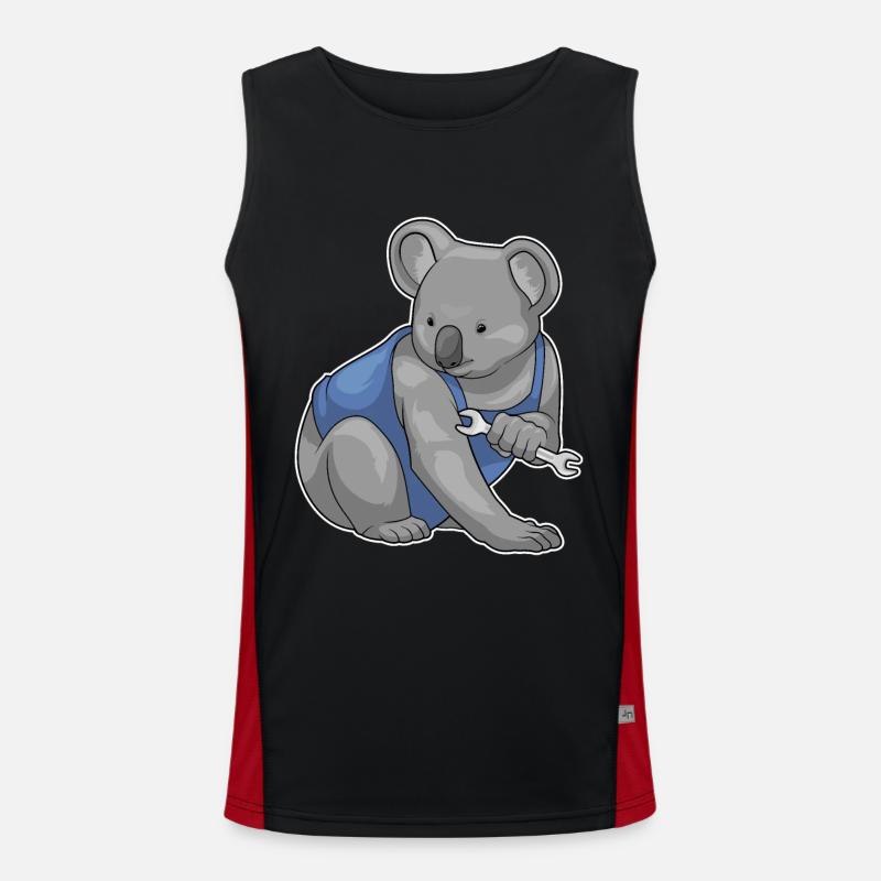 Koala Mechanic Tool - Men's Functional Contrast Tank Top  - black/red