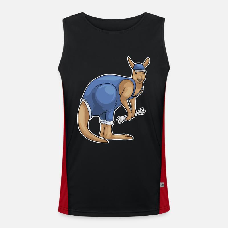 Kangaroo Mechanic Tool - Men's Functional Contrast Tank Top  - black/red