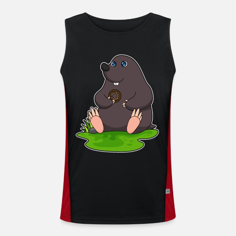 Mole Donut - Men's Functional Contrast Tank Top  - black/red