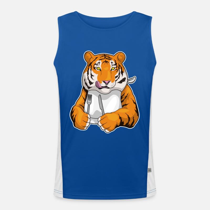 Tiger Food Knife Fork Men's Functional Contrast Tank Top 