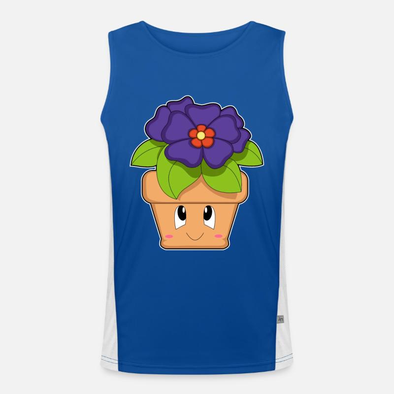 Blumentopf Primel Blumen Funktionelles Kontrast-Tank Top für Männer 