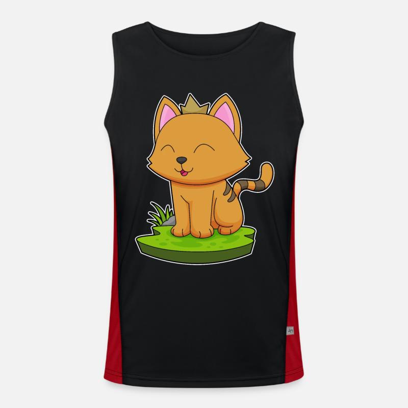 Cat Queen Crown - Men's Functional Contrast Tank Top  - black/red