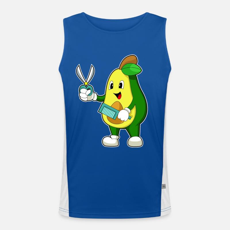 Avocado Friseur Schere Kamm Funktionelles Kontrast-Tank Top für Männer 