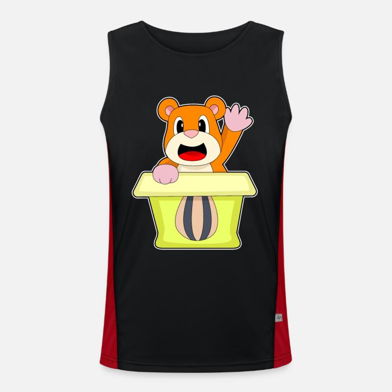 Hamster Box - Men's Functional Contrast Tank Top  - black/red