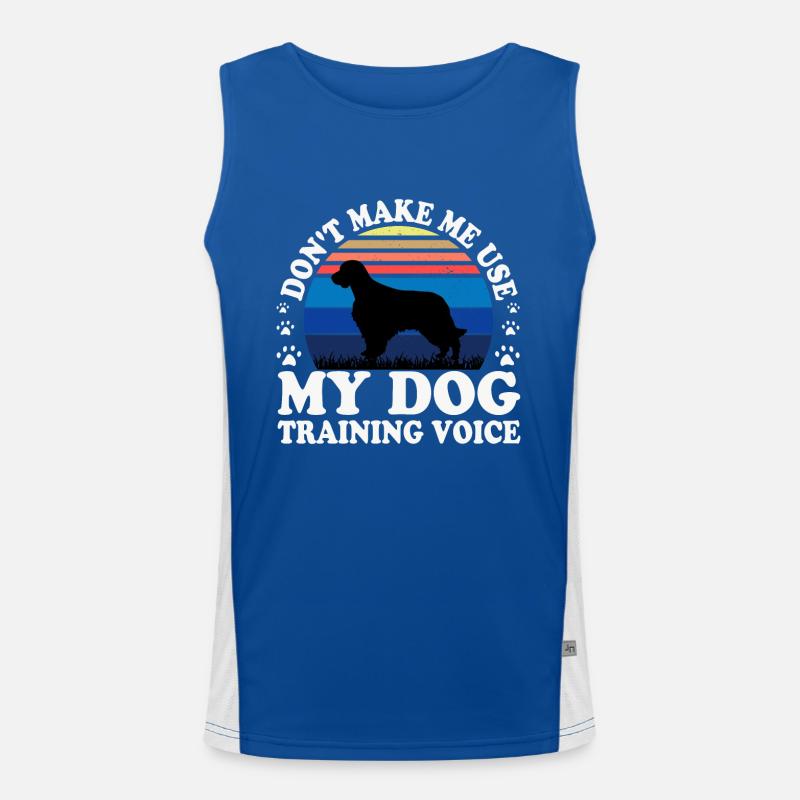 Welsh Springer Spaniel Dog Silhouette Retro Sunset Débardeur respirant contrasté Homme 