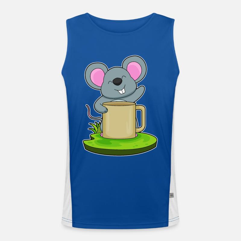 Maus Becher Kaffee Funktionelles Kontrast-Tank Top für Männer 