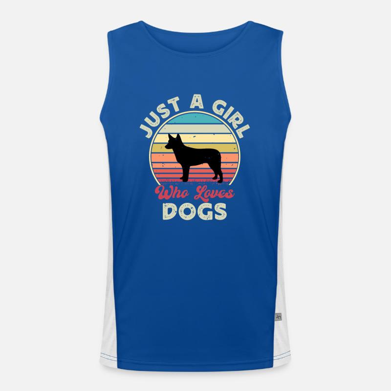 Australian Stumpy Tail Cattle Dog Silhouette Men's Functional Contrast Tank Top 