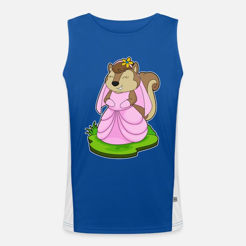 Squirrel Bridal Flower Wedding Men's Functional Contrast Tank Top 