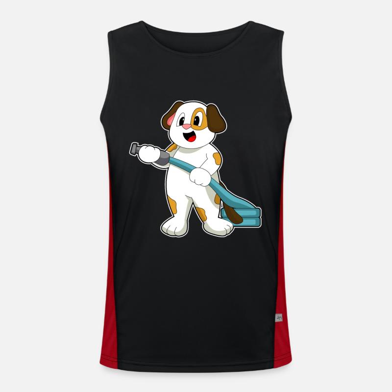 Dog Firefighter Fire Extinguisher - Men's Functional Contrast Tank Top - black/red