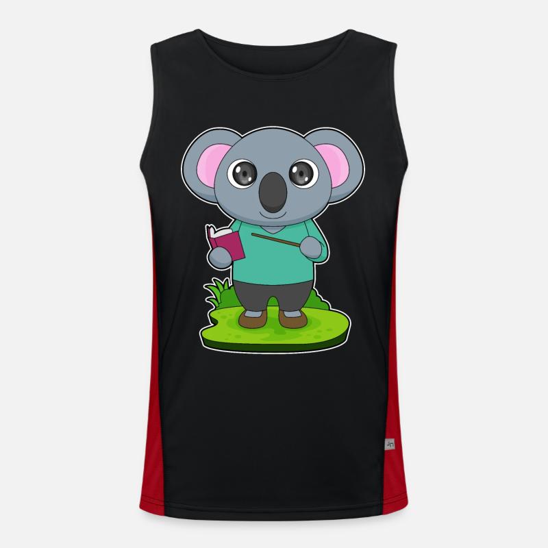 Koala Teacher Pointer - Men's Functional Contrast Tank Top  - black/red