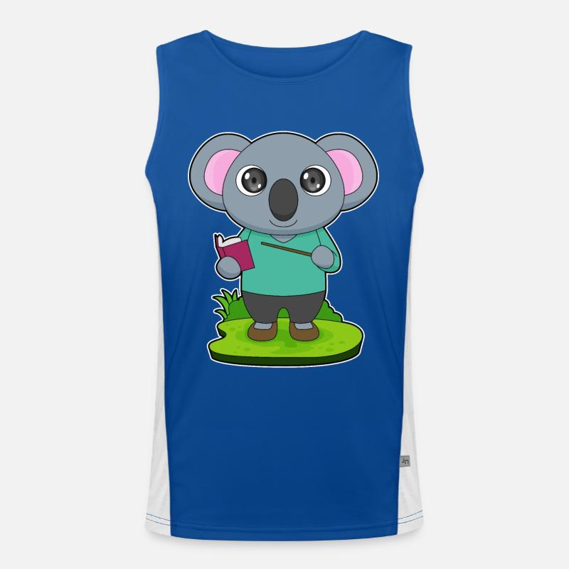 Koala Lehrer Pointer Funktionelles Kontrast-Tank Top für Männer 