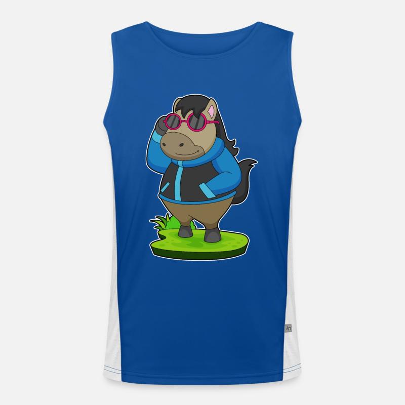 Pferd Sonnenbrille Funktionelles Kontrast-Tank Top für Männer 