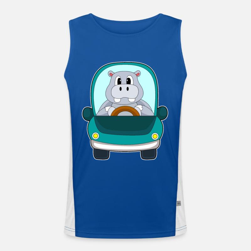 Nilpferd Auto Funktionelles Kontrast-Tank Top für Männer 